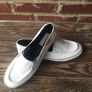 Sperry Women’s white slip on shoes 8